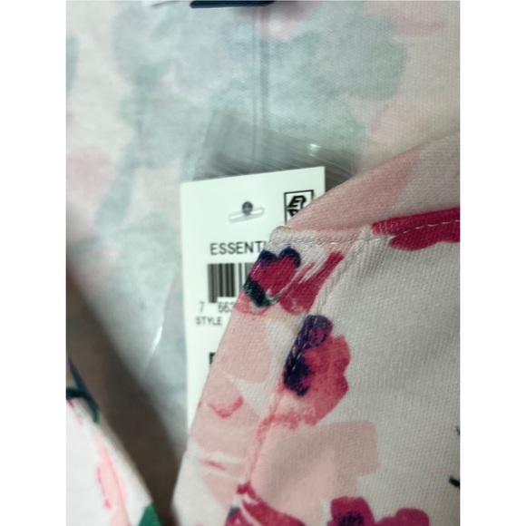 NWT |Karen Scott Pretty Floral on a Pink Top Henley Neck Short Sleeve Size:PXL - Picture 6 of 7